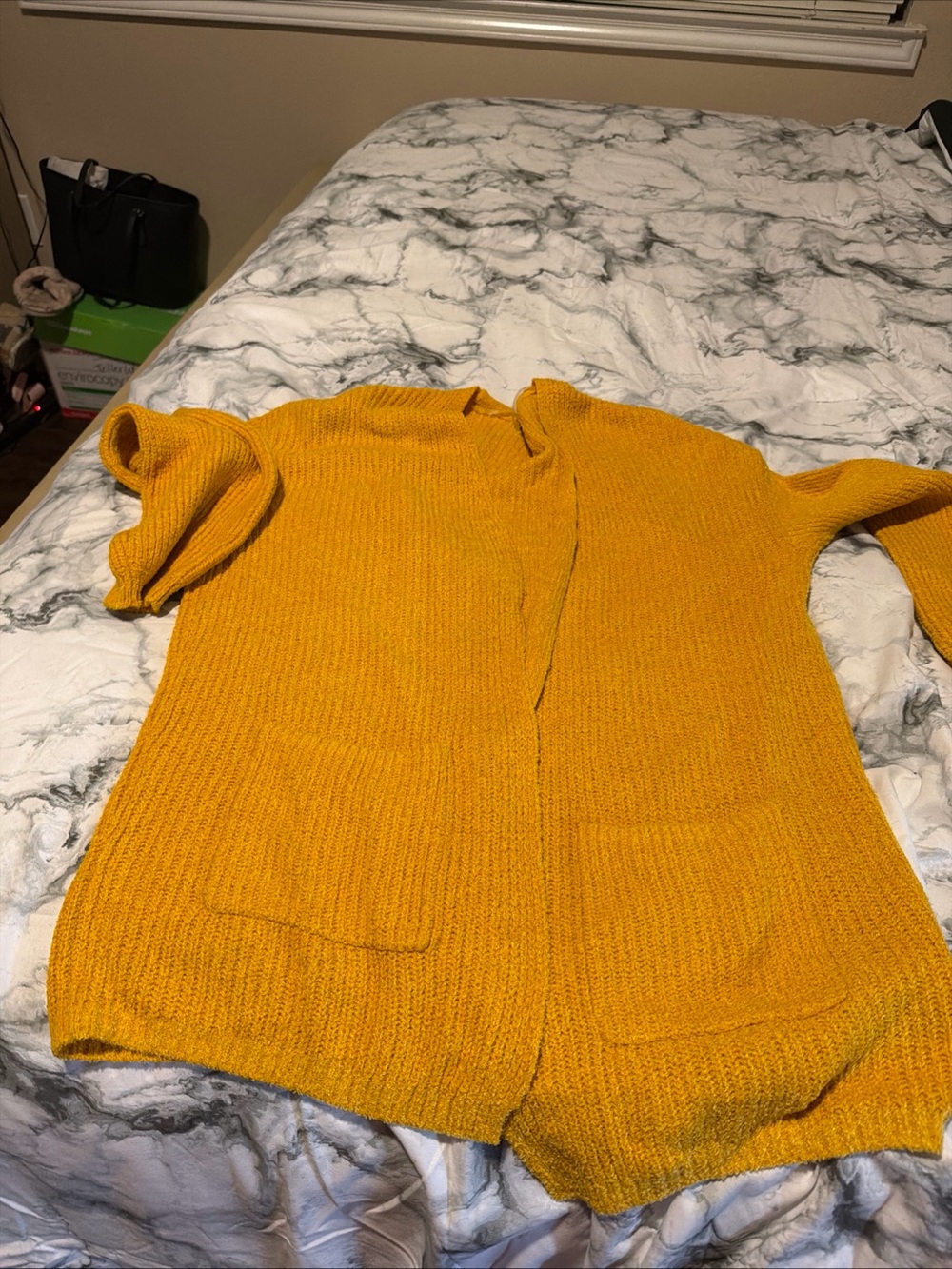 wild fable Mustard Yellow Open-Front Knit Cardigan
